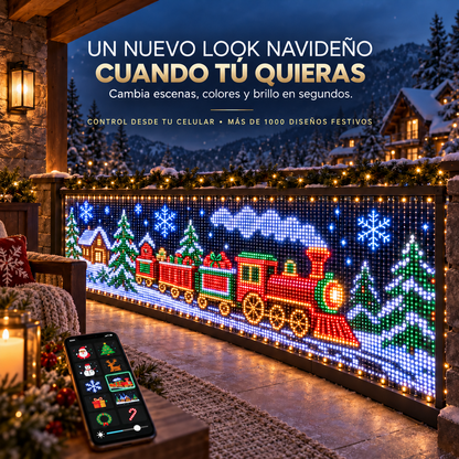 🔥¡OFERTA ESPECIAL: 50% DE DESCUENTO!🎁⚡¡Más de 200 diseños animados! | ⏱️ Instalación en 5 minutos | Cortina LED inteligente para fiestas✨