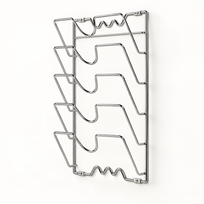 Wall-Mounted Pot Lid Organizer Rack