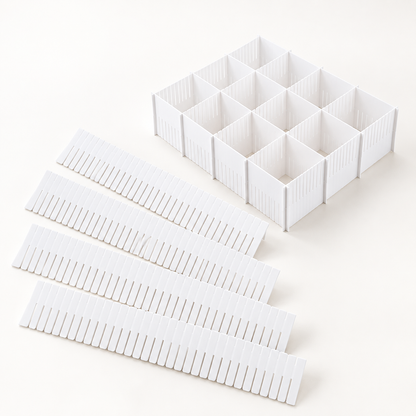 Cut-to-Fit Interlocking Drawer Divider Organizer