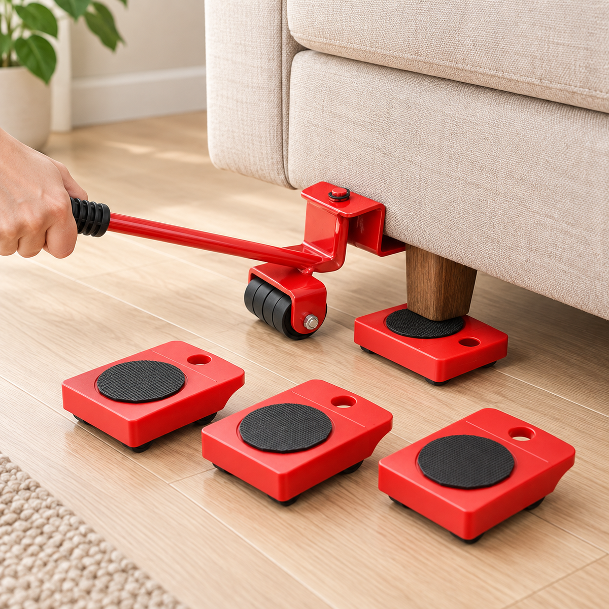 5-Piece Furniture Moving Tool Set with Lifter & Rollers