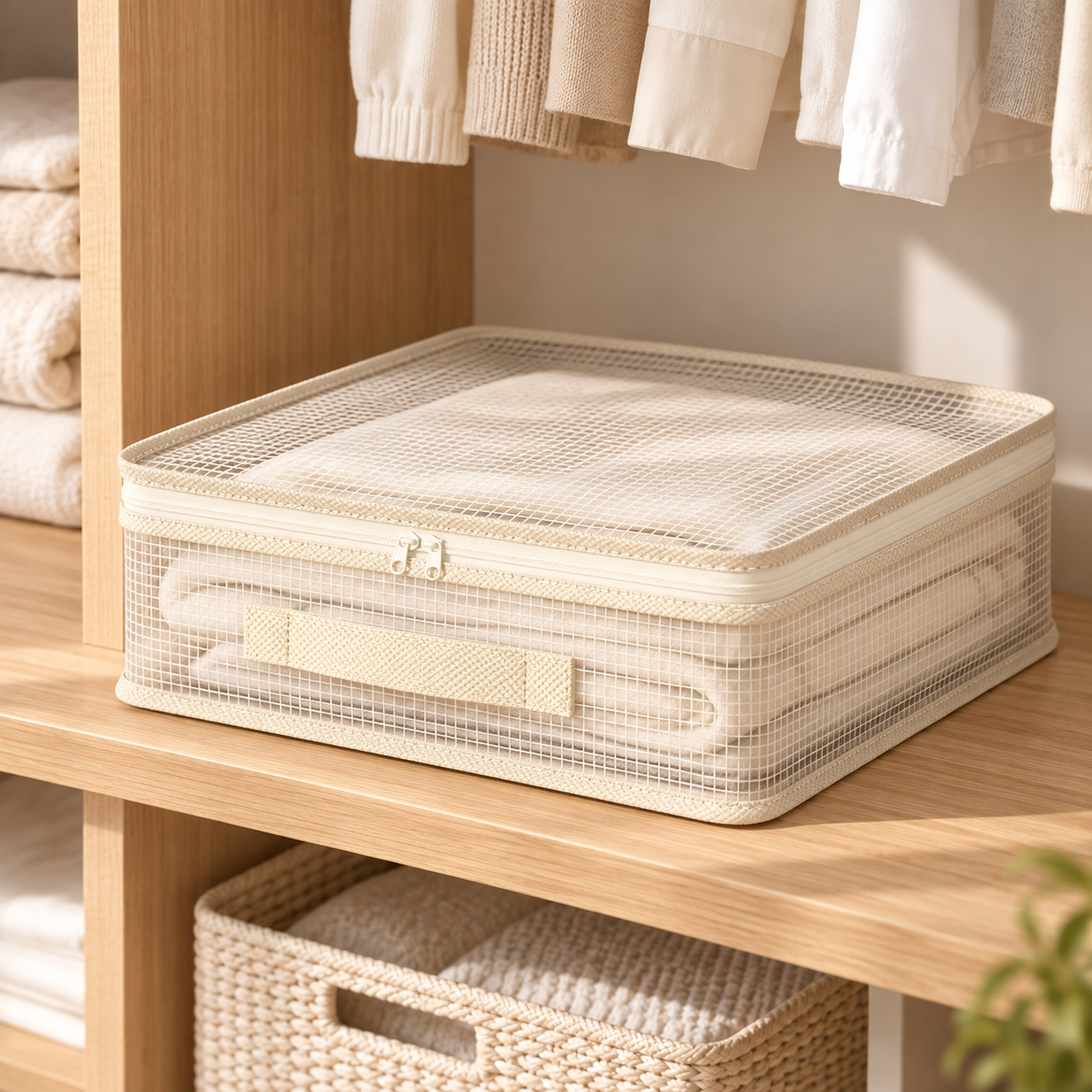 Clear Zippered Clothes Storage Organizer