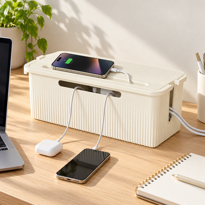 Cable Management Box for Power Strips & Cords