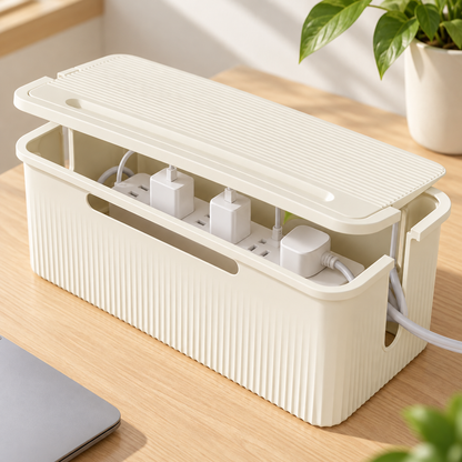 Cable Management Box for Power Strips & Cords