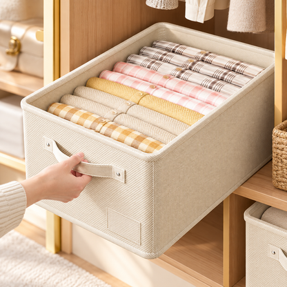 Foldable Fabric Storage Bin with Handles