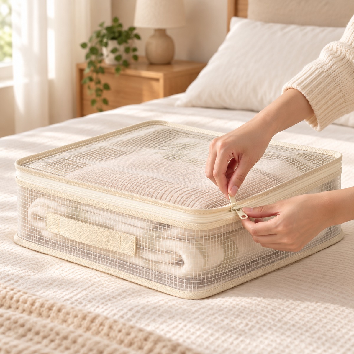Clear Zippered Clothes Storage Organizer