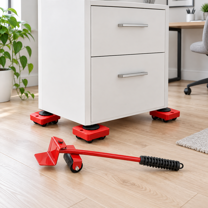 5-Piece Furniture Moving Tool Set with Lifter & Rollers
