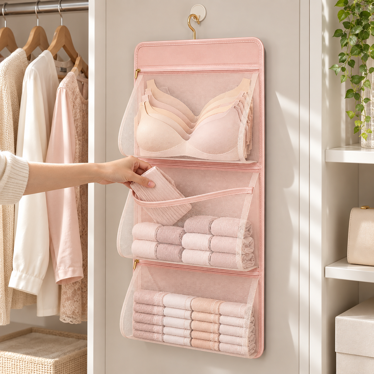 Hanging Underwear & Lingerie Closet Organizer