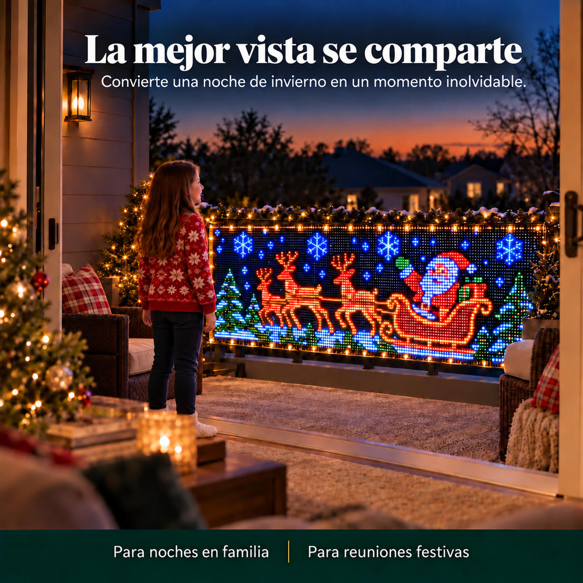 🔥¡OFERTA ESPECIAL: 50% DE DESCUENTO!🎁⚡¡Más de 200 diseños animados! | ⏱️ Instalación en 5 minutos | Cortina LED inteligente para fiestas✨