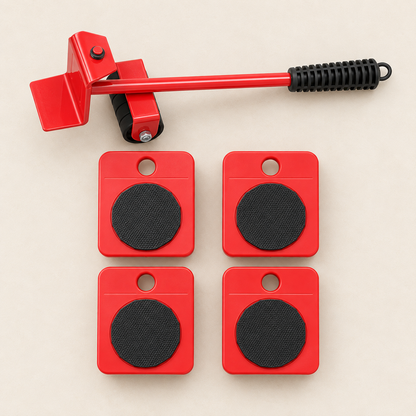 5-Piece Furniture Moving Tool Set with Lifter & Rollers