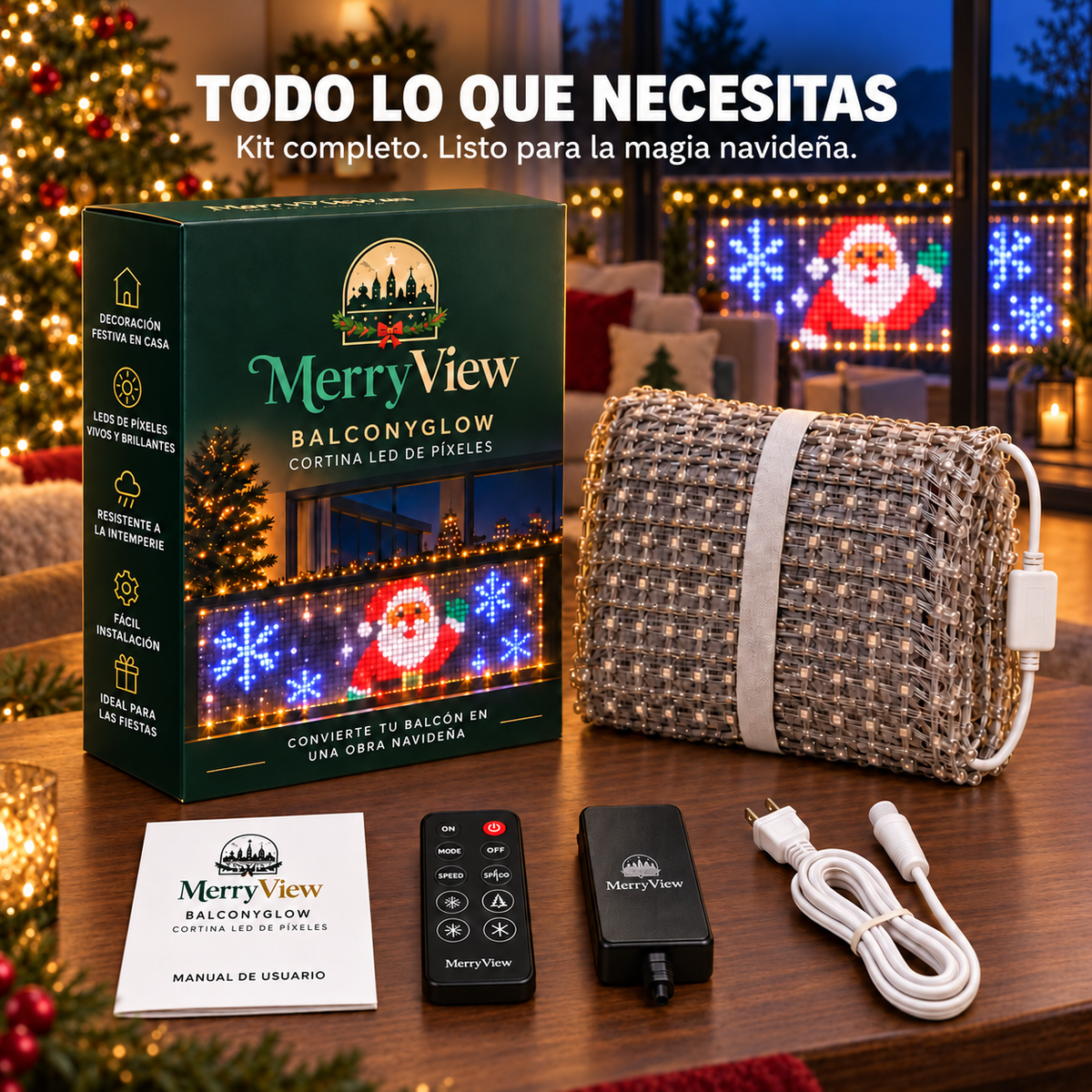 🔥¡OFERTA ESPECIAL: 50% DE DESCUENTO!🎁⚡¡Más de 200 diseños animados! | ⏱️ Instalación en 5 minutos | Cortina LED inteligente para fiestas✨