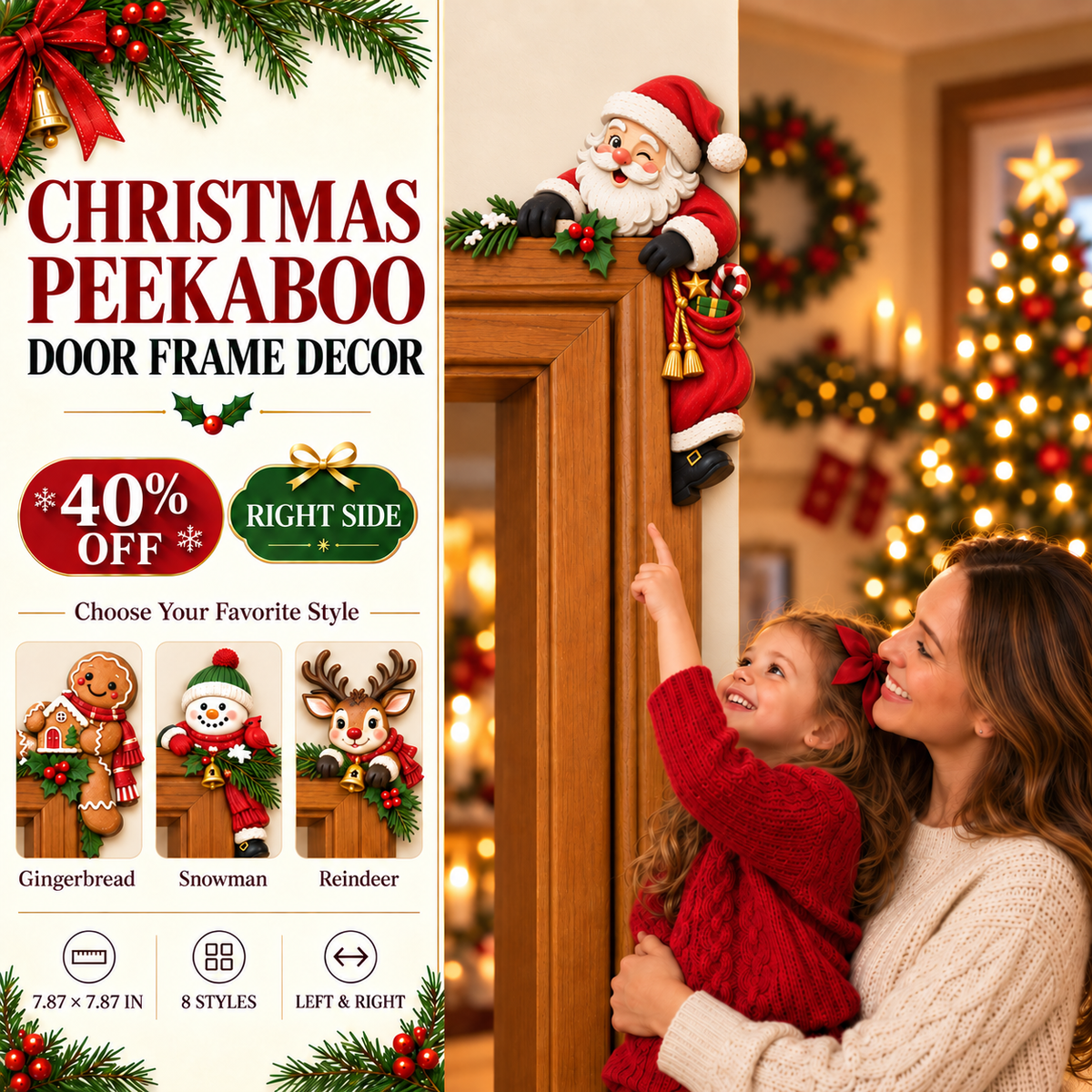Christmas doorway decor collection and size