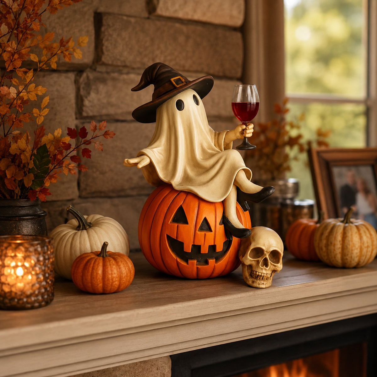 Ghost Wine Night Halloween Decor - view 2