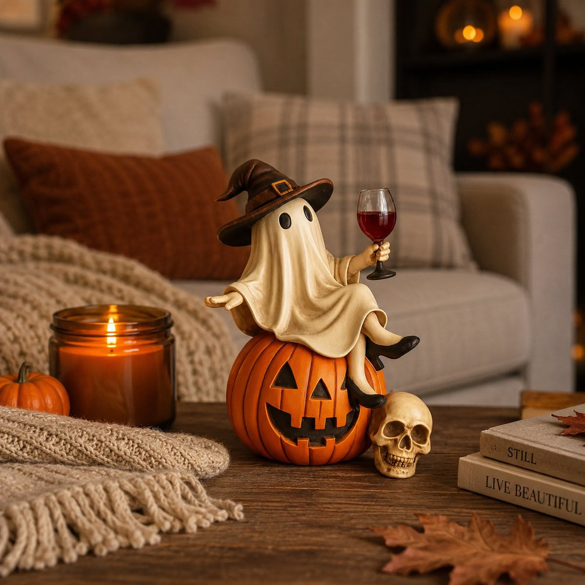 Ghost Wine Night Halloween Decor - view 3
