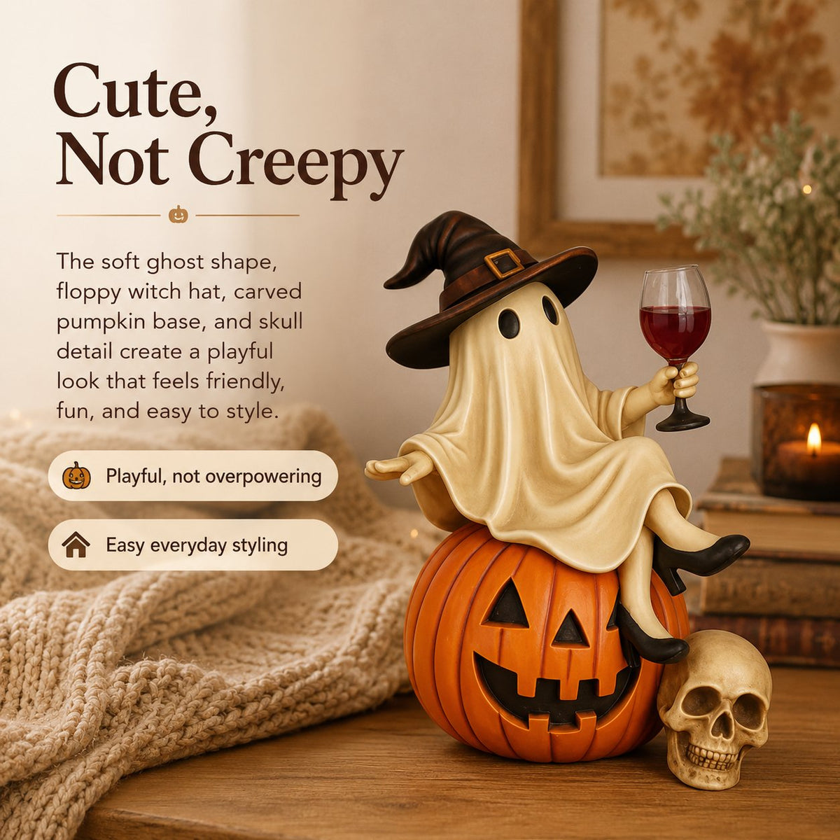 Ghost Wine Night Halloween Decor - view 7