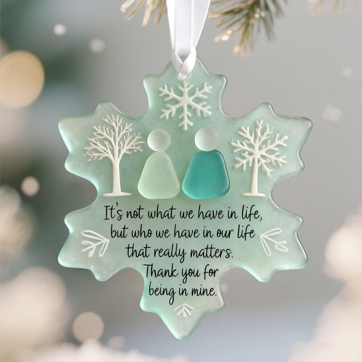 Snowflake-Shaped Sea Glass Friendship Decor