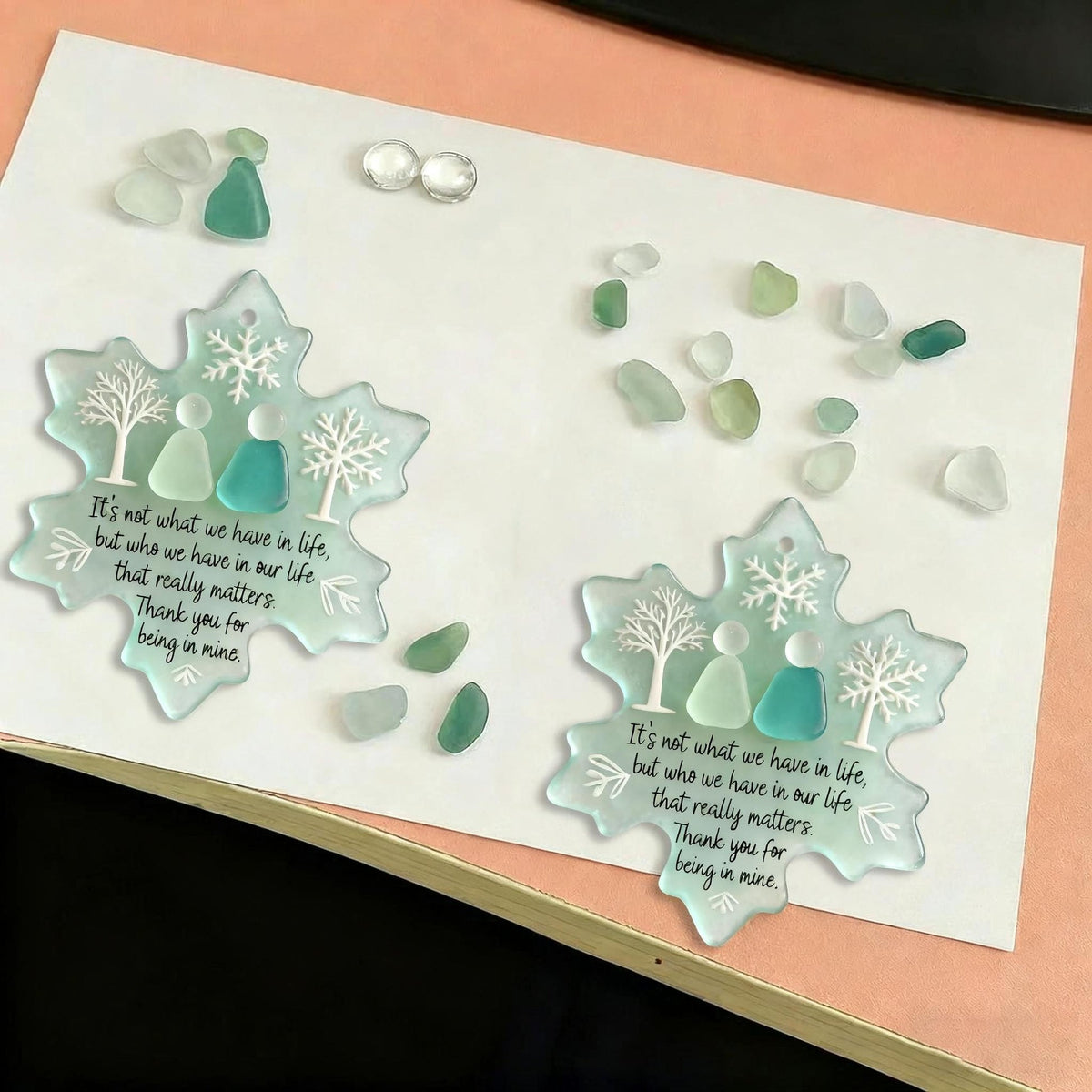 Snowflake-Shaped Sea Glass Friendship Decor
