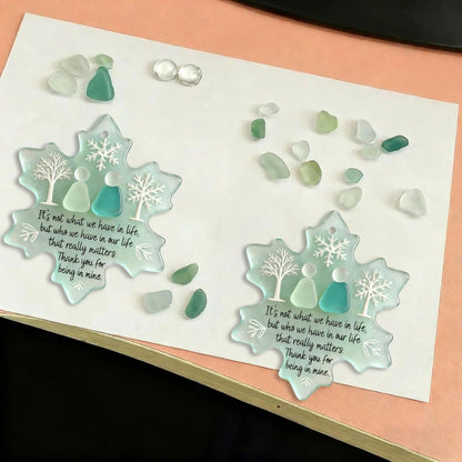 Snowflake-Shaped Sea Glass Friendship Decor