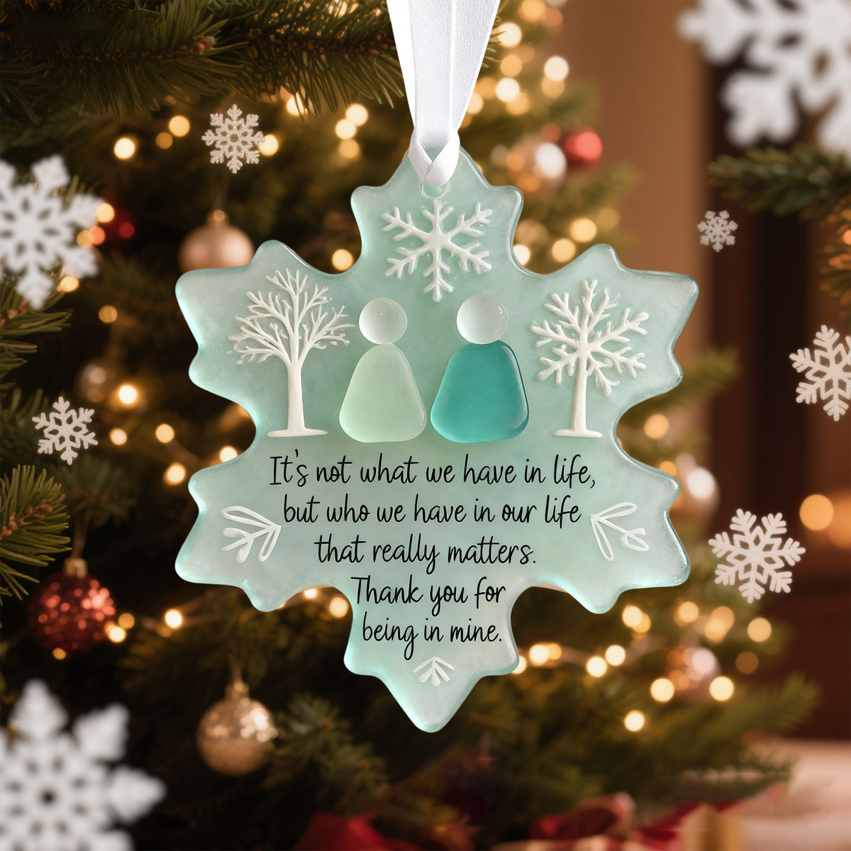 Snowflake-Shaped Sea Glass Friendship Decor