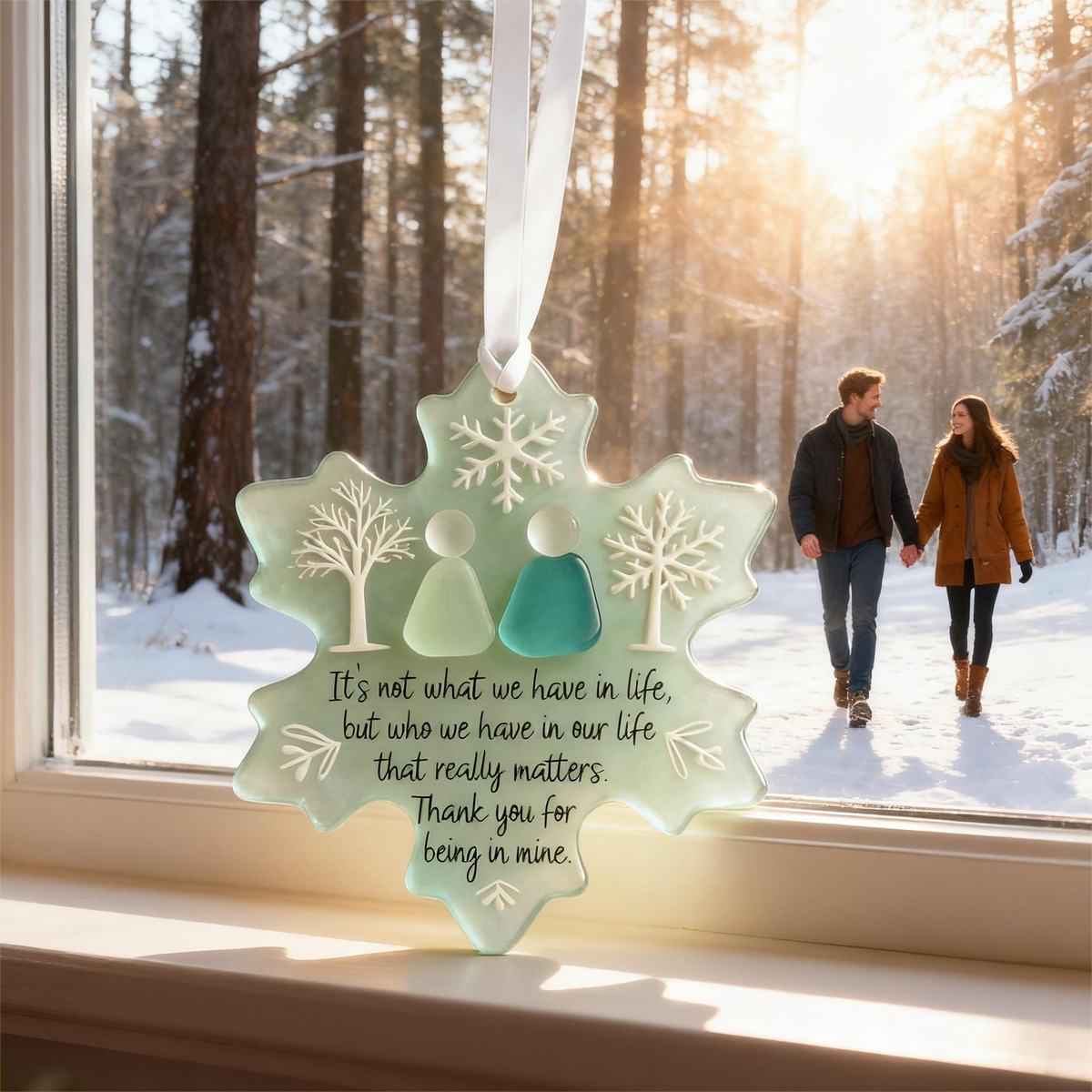Snowflake-Shaped Sea Glass Friendship Decor