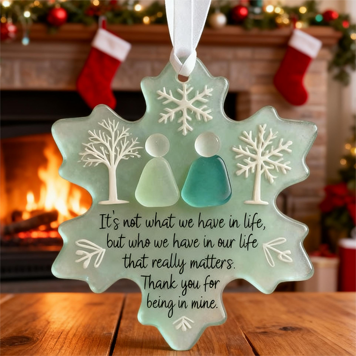 Snowflake-Shaped Sea Glass Friendship Decor
