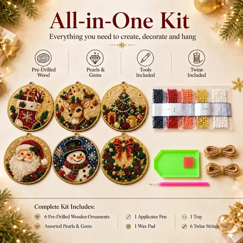 Christmas pearl and gem ornament kit image 10