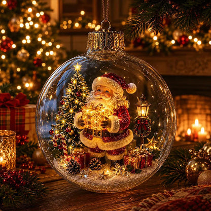 Christmas miniature scene light-up globe ornament