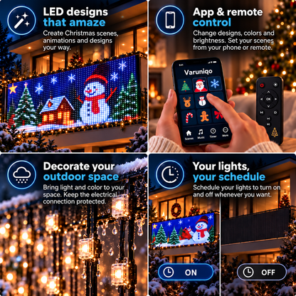 VARUNIQO™ – Animated LED Curtain Lights for Balconies, Garages & Windows