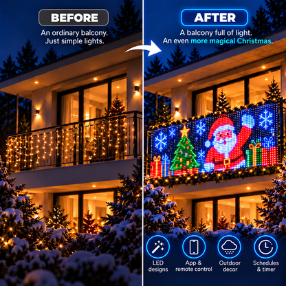VARUNIQO™ – Animated LED Curtain Lights for Balconies, Garages & Windows